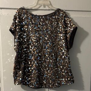 The Limited Black and Silver Sequin Blouse